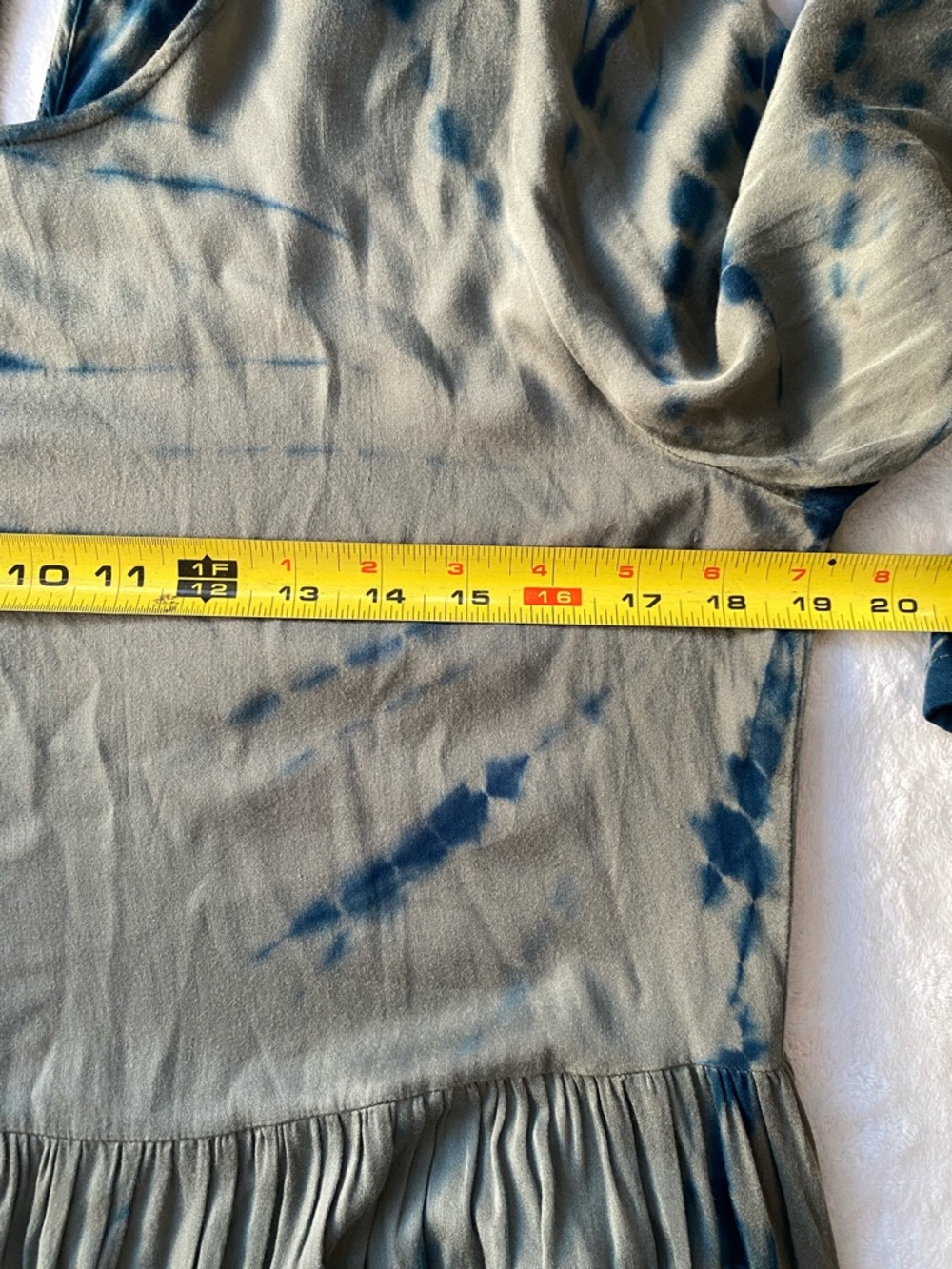 Dolan Left Coast Anthropologie Tie Dye Maxi Dress M Gray Blue Boho Long Sleeve - Picture 4 of 14